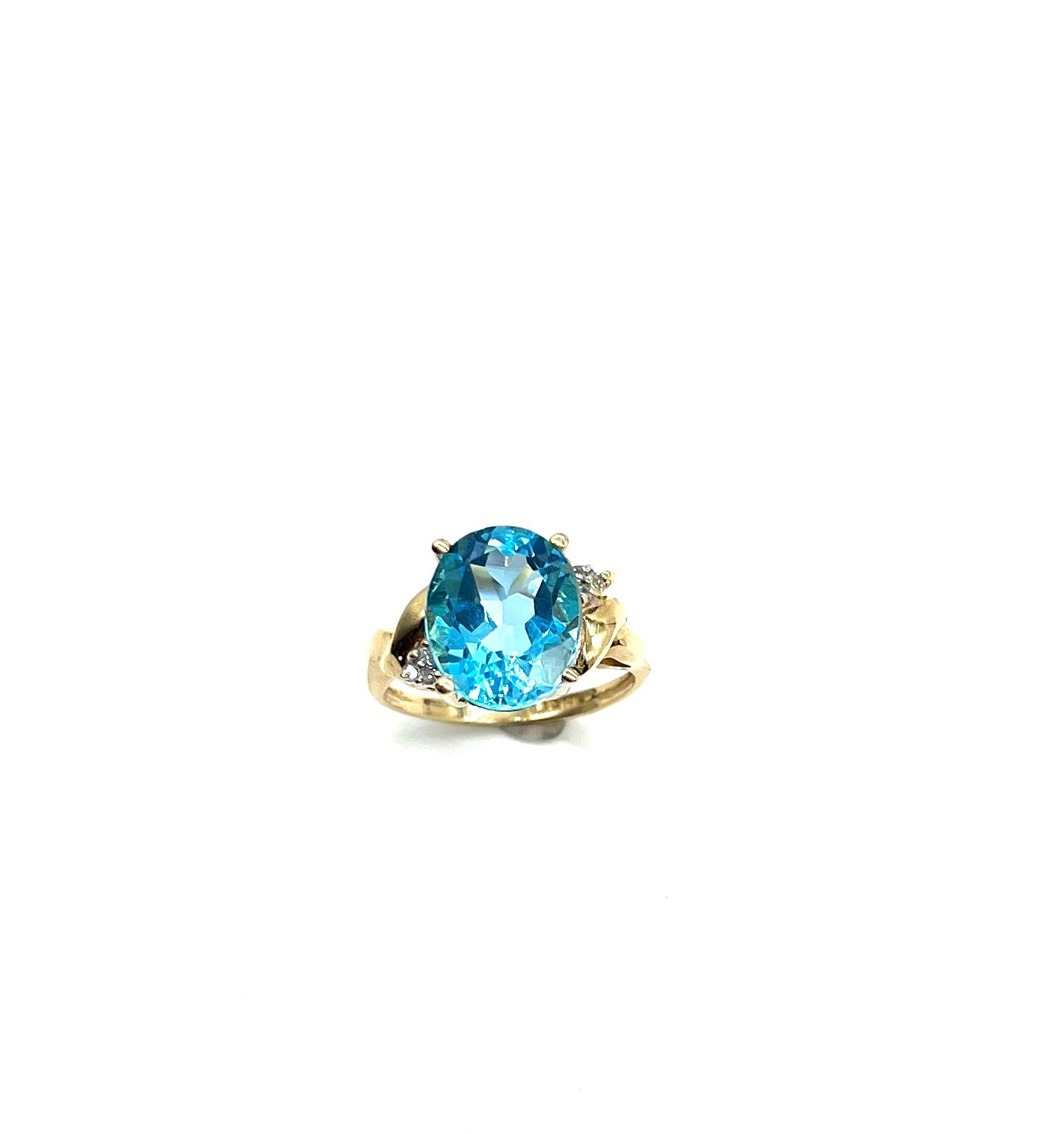 Blue Topaz and Diamond Ring