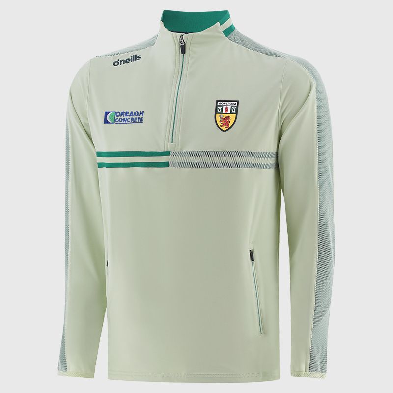 O'Neills Antrim Camogie Nepal Brushed Half Zip Top Meadow Mist / Teal Blue / Navy