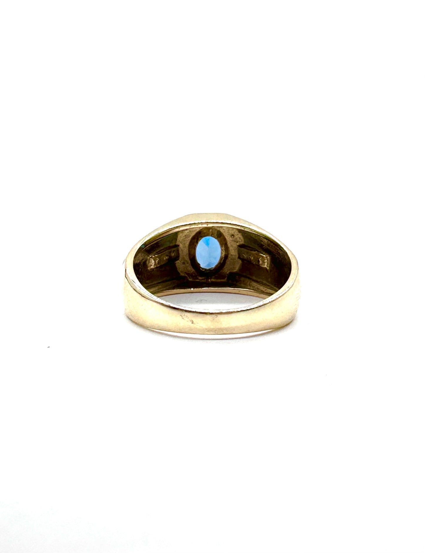 Men’s Blue Topaz and Diamond Ring