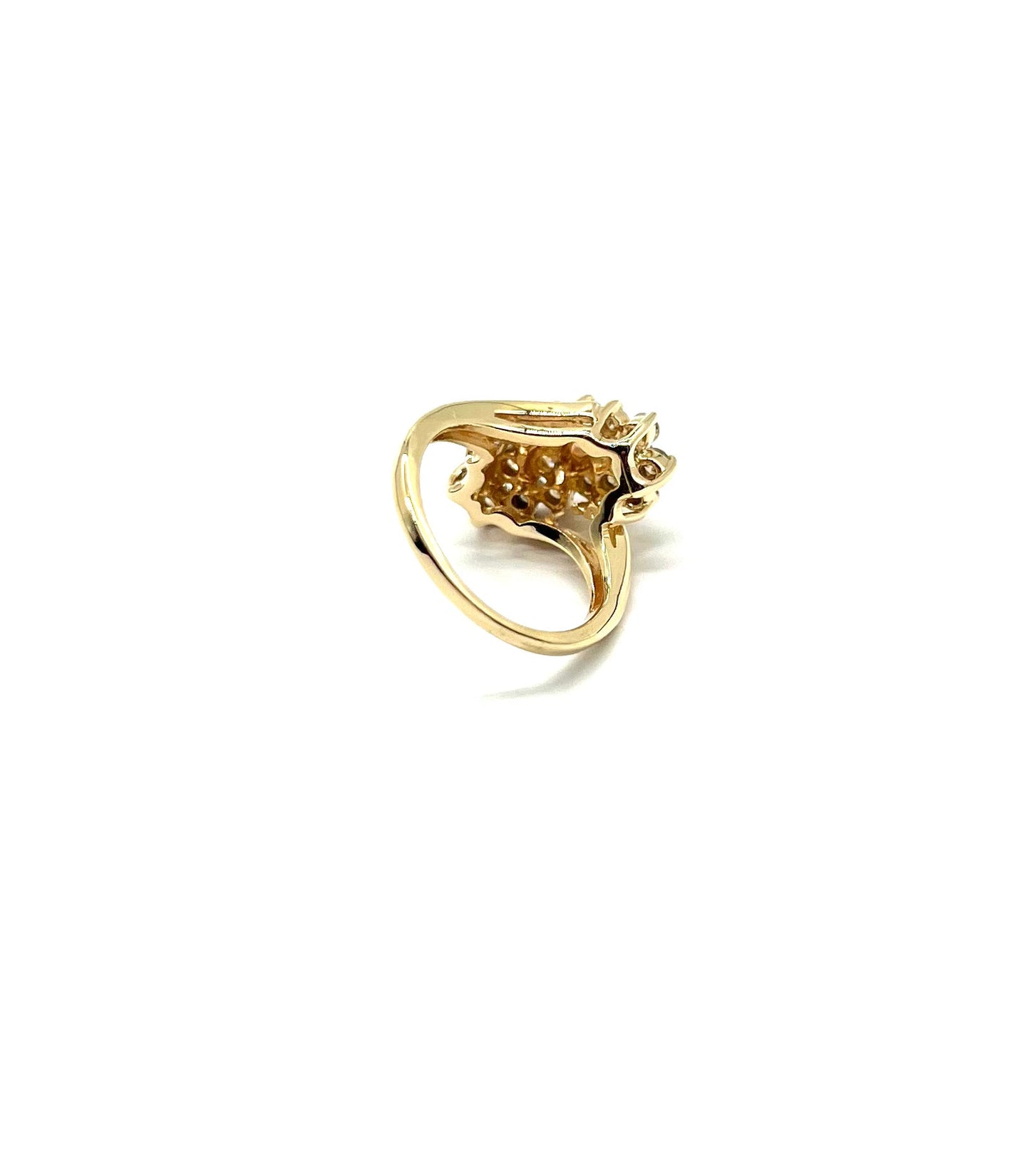 Yellow Gold 3/4ctw Diamond Waterfall Ring