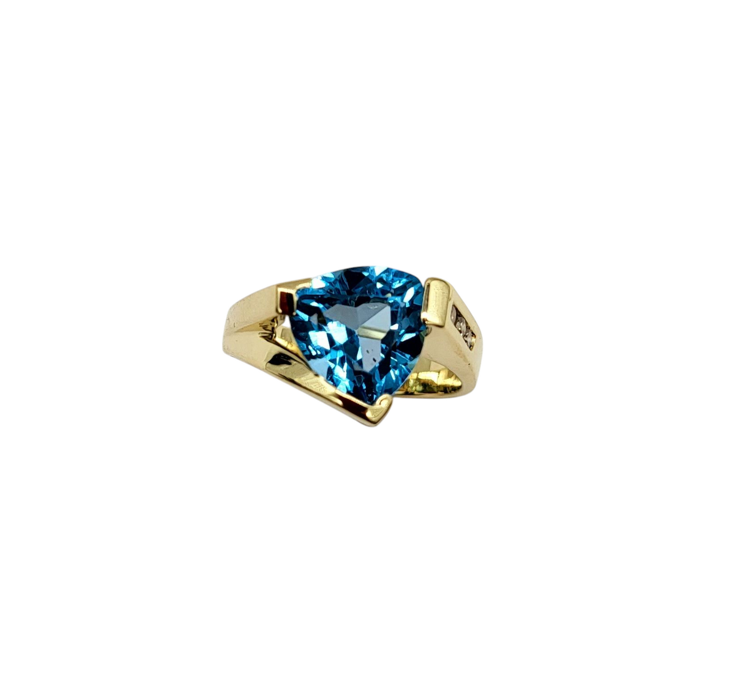Blue Topaz and Diamond Ring