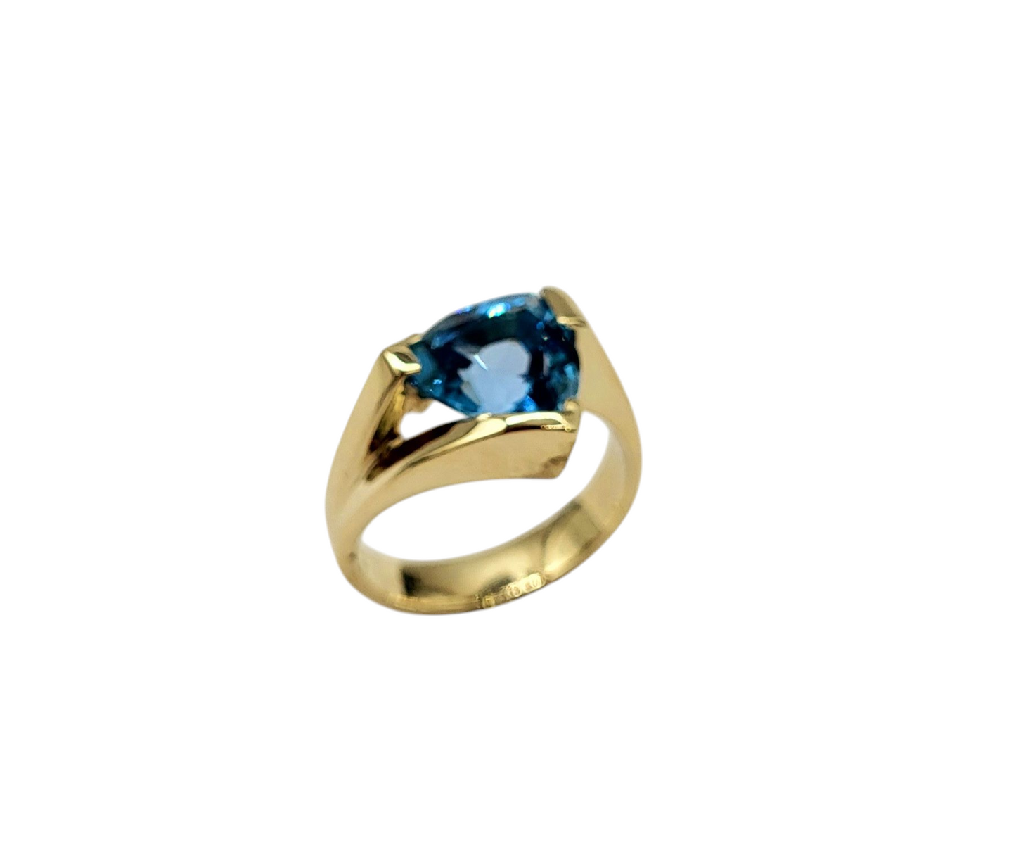 Blue Topaz and Diamond Ring