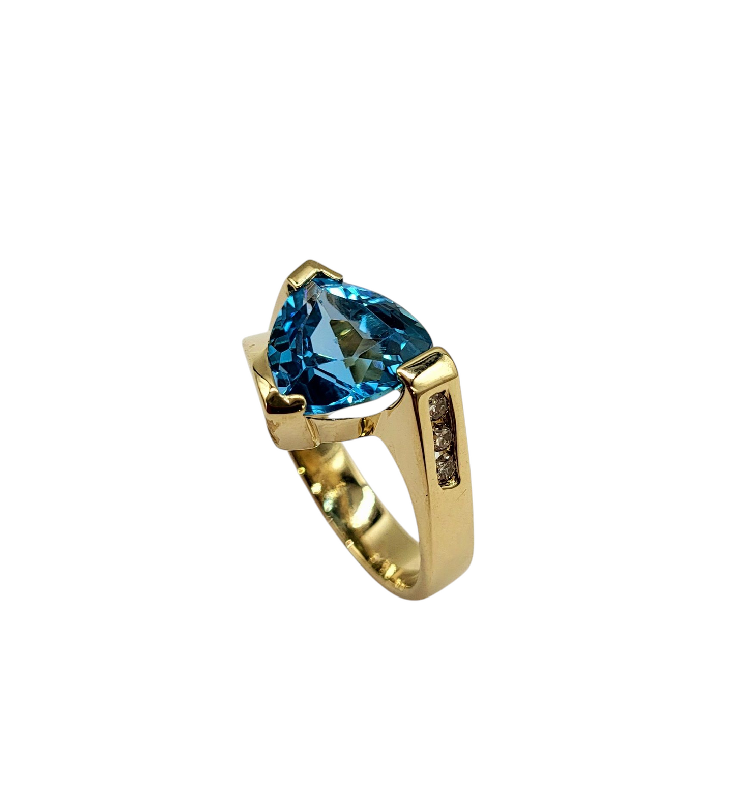 Blue Topaz and Diamond Ring