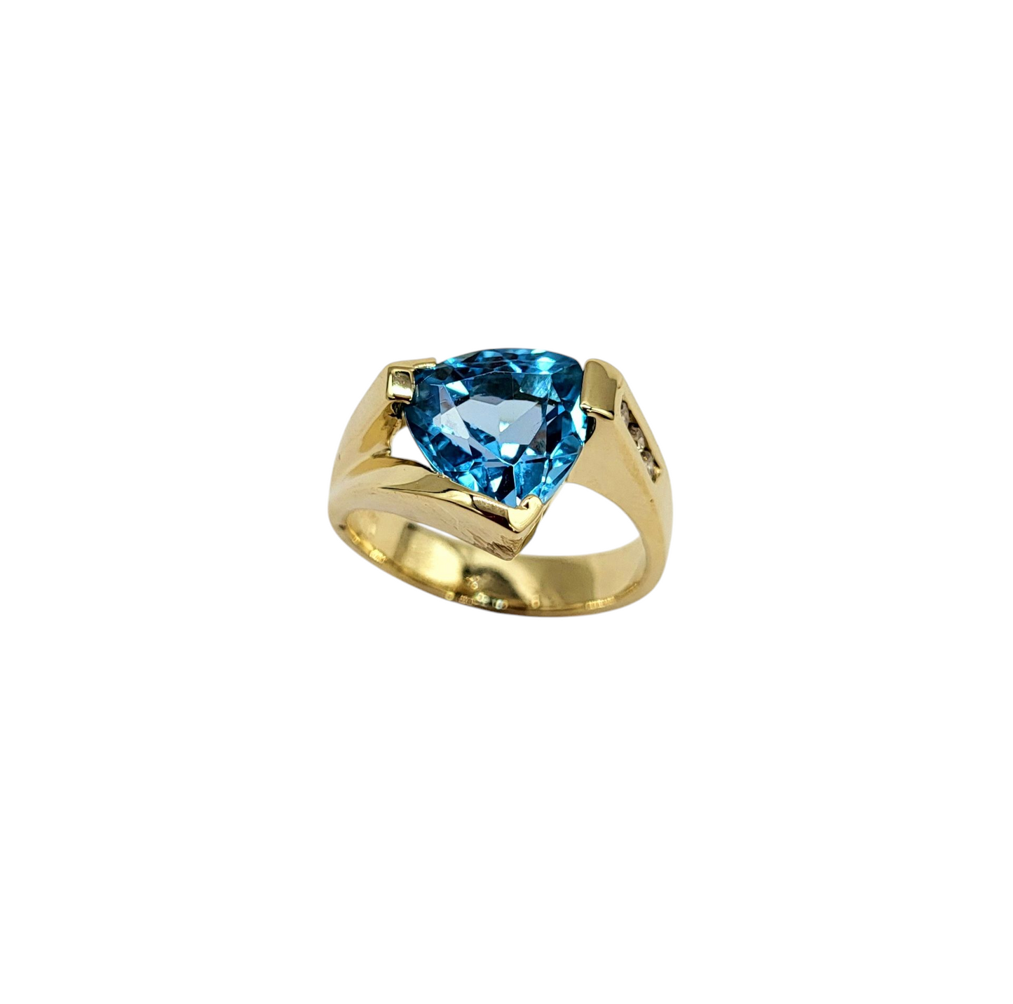 Blue Topaz and Diamond Ring