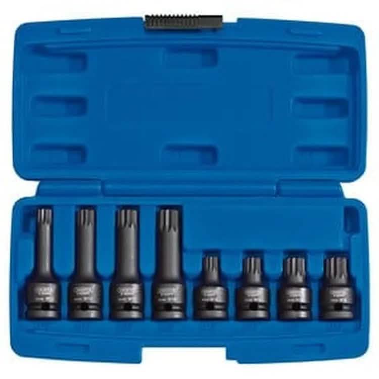 Draper 49460 Tamper Proof Impact Spline Set - 1/2Dr. (8 Piece) Dr-49460